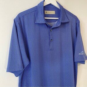 Stone Eagle Branded Blue Polo Tech Shirt Size M Donald Ross Blue and White